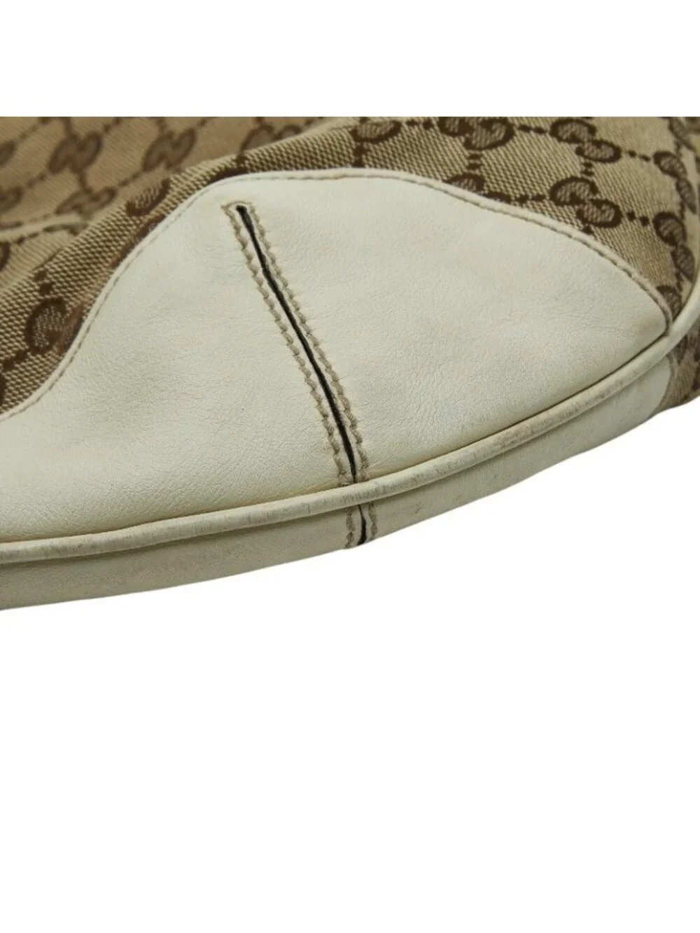 Gucci Shoulder Bag Beige Ivory Canvas Leather - Picture 5 of 8